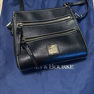 Dooney & Bourke Black triple zip crossbody purse